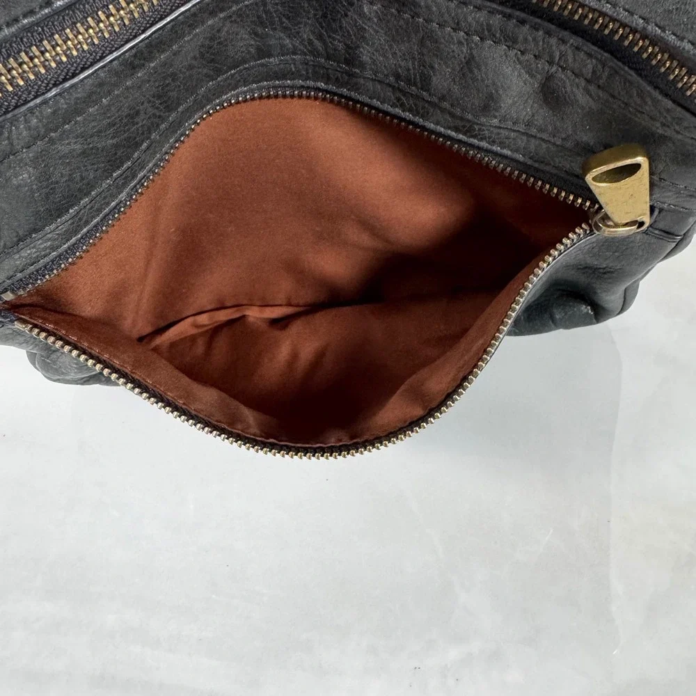 Fossil Black Leather‎ Crossbody Bag Purse Adjustable Strap Neutral Casual